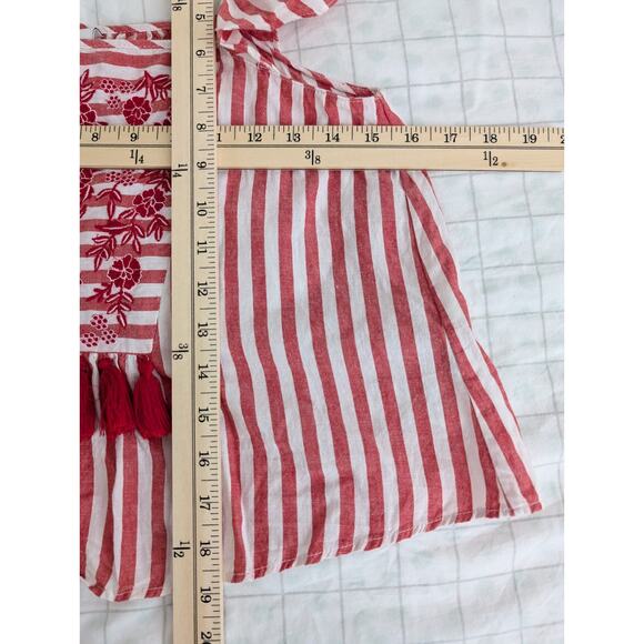 Zara trf collection tasseled red and white striped cotton tank top size small - Picture 12 of 12